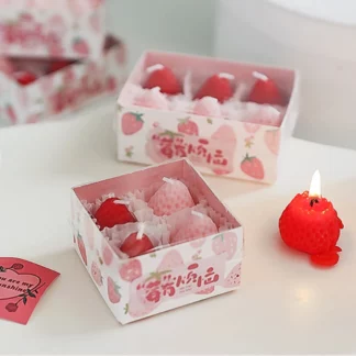 Strawberry Candles Soy Wax Aromatherapy Scented Candles Set
