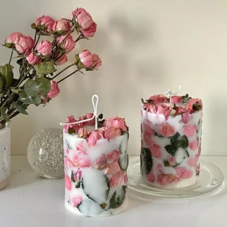 Romantic Dry Rose Luxury Aromatherapy Scented Candle Decor