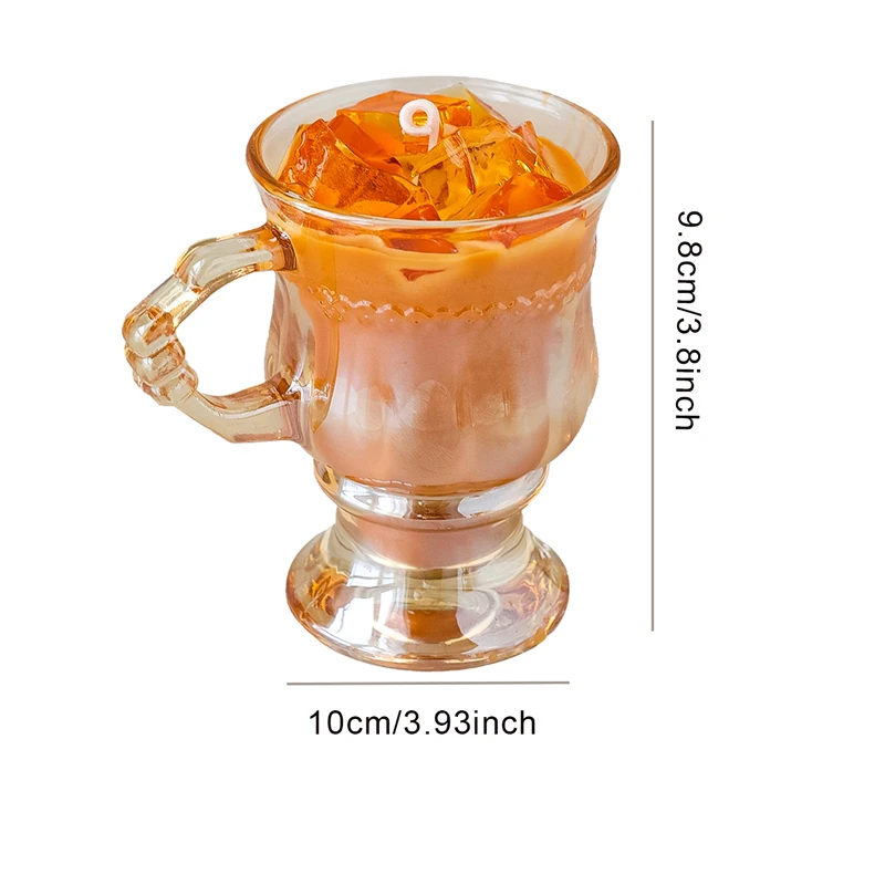 Coffee Scented Candle Filled in Brown Glass Cup - Image 5