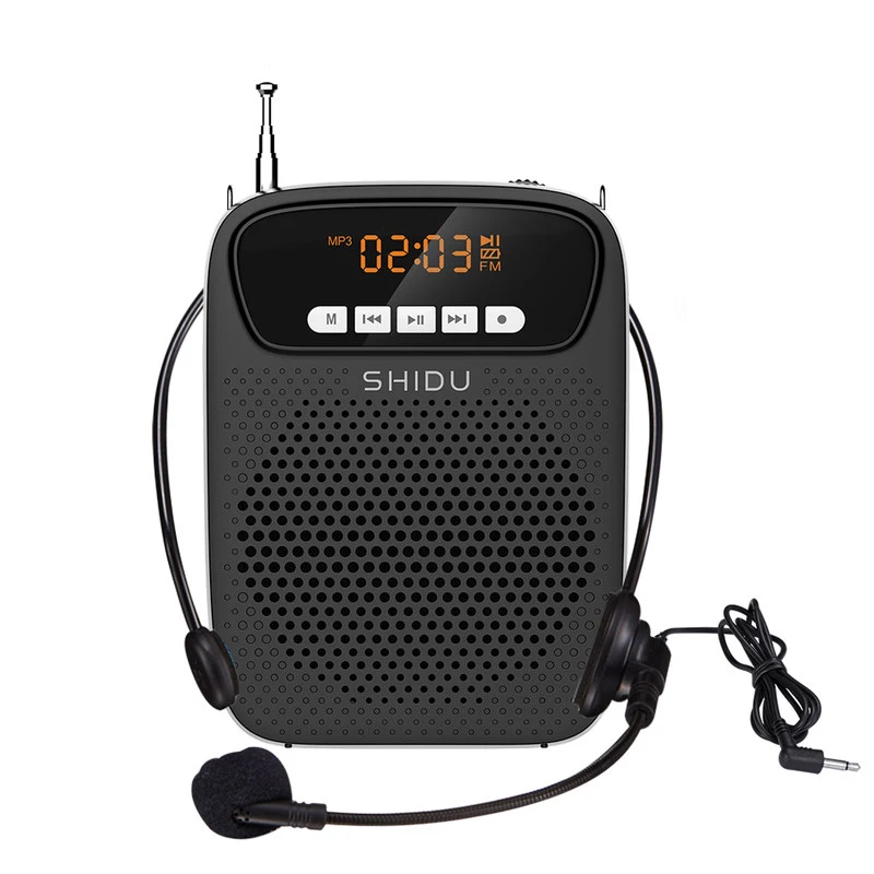15W Rechargeable Portable Bluetooth Voice Amplifier for Teacher Wired Microphone FM Radio AUX Audio Recording Speaker S278