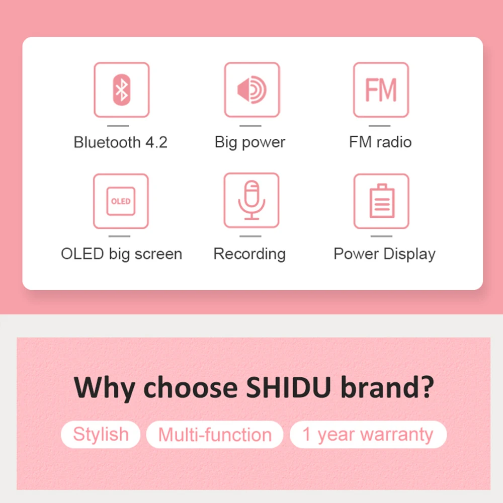 15W Rechargeable Portable Bluetooth Voice Amplifier for Teacher Wired Microphone FM Radio AUX Audio Recording Speaker S278 - Image 6