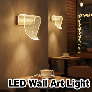 Tricolor Led Wall Lamp Sconces For Bedroom Gold Sconce Light Decorative For Living Room Home Interior Leaf Metal Scones Lighting