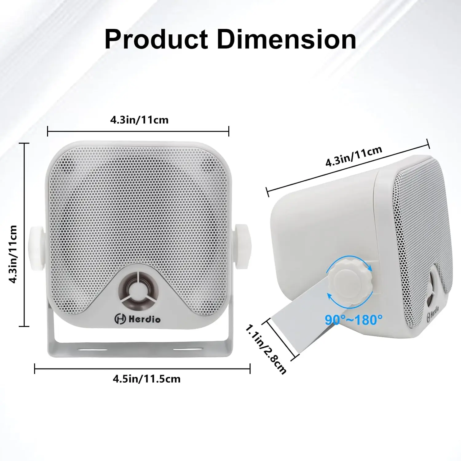 Herdio 4 Inch Heavy Duty Waterproof Boat Marine Box Outdoor Speakers Surface Mounted For Skid Steer ATV UTV RZR Golf Cart 2Pcs - Image 4