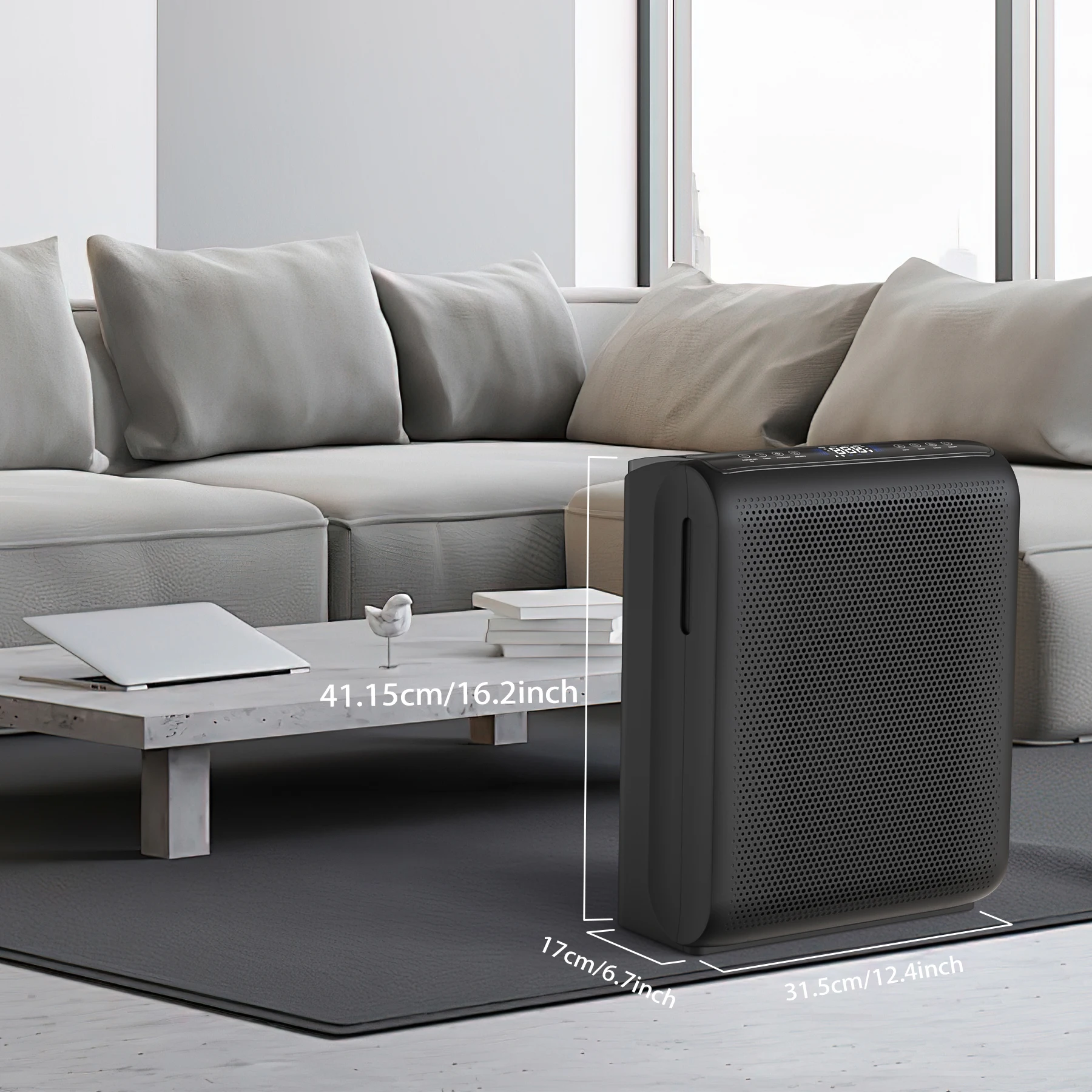 Air Purifier 1504 Sq.Ft Touch Control Smart Timer 3 Speed , Washable Filters, for Pet Dander, Pollen, Smoke Bedroom, MK07 - Image 5