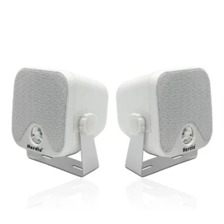 Herdio 4 Inch Heavy Duty Waterproof Boat Marine Box Outdoor Speakers Surface Mounted For Skid Steer ATV UTV RZR Golf Cart 2Pcs