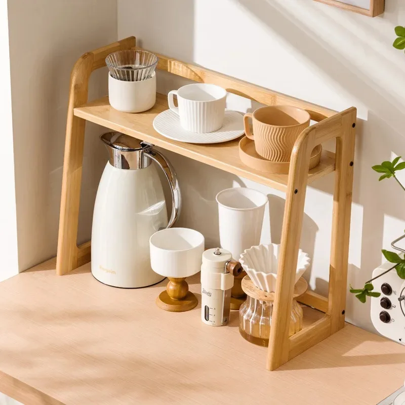 Multi-Layer Kitchen Countertop Storage Rack for Small Appliances with Cup Holder Household Multi-Functional Plate Organizer - Image 2