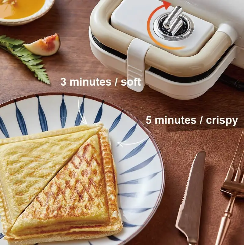 Breakfast Machine Non-stick Waffle Timer Bread Machine Large Capacity Double Plate Sandwich Takoyaki Pancake Donut Kitchen Tool - Image 4