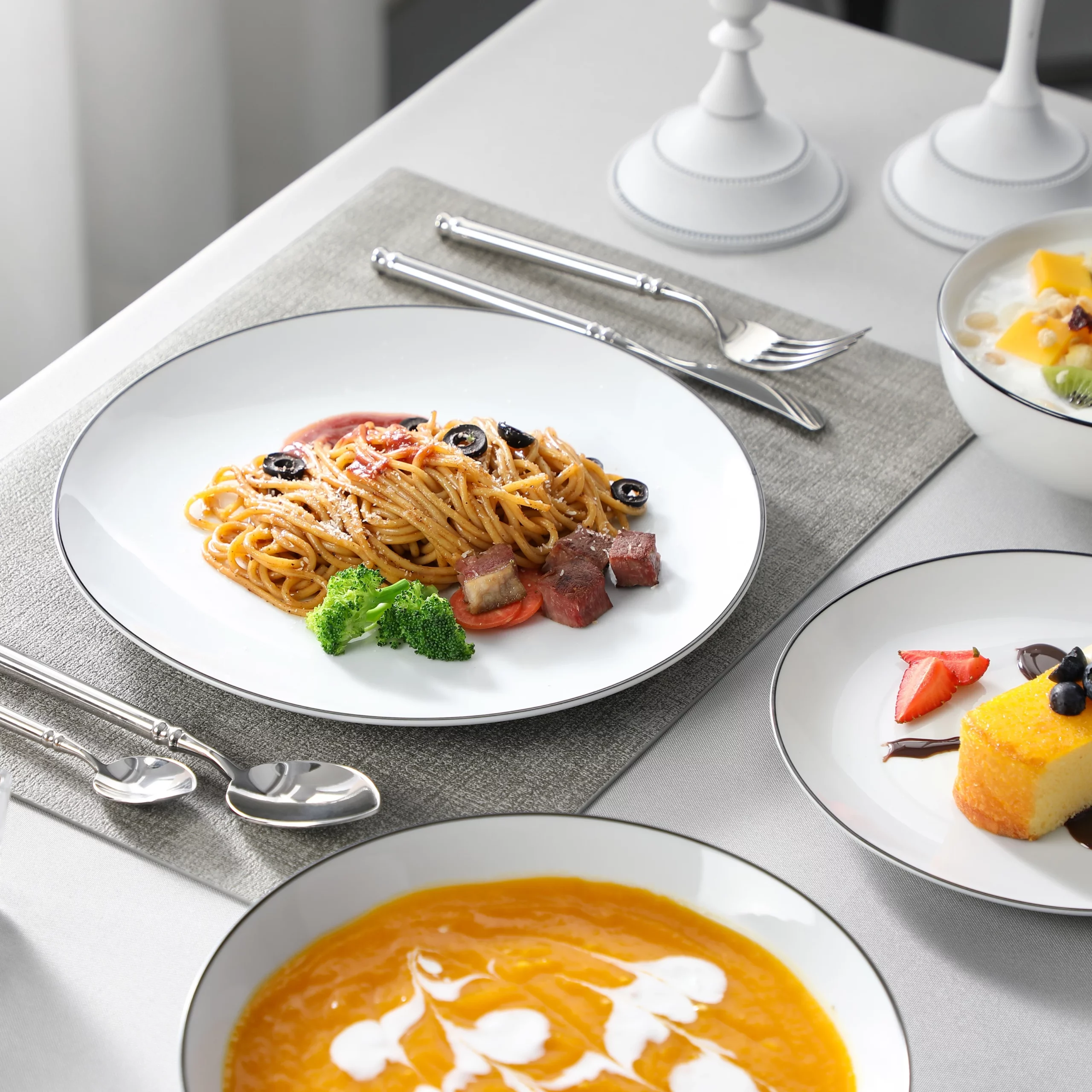 MALACASA AMELIA 24/48 Piece Porcelain Plates Sets with 12*Soup Dinner Plates Dinnerware Set Service for 12/24 Person - Image 11