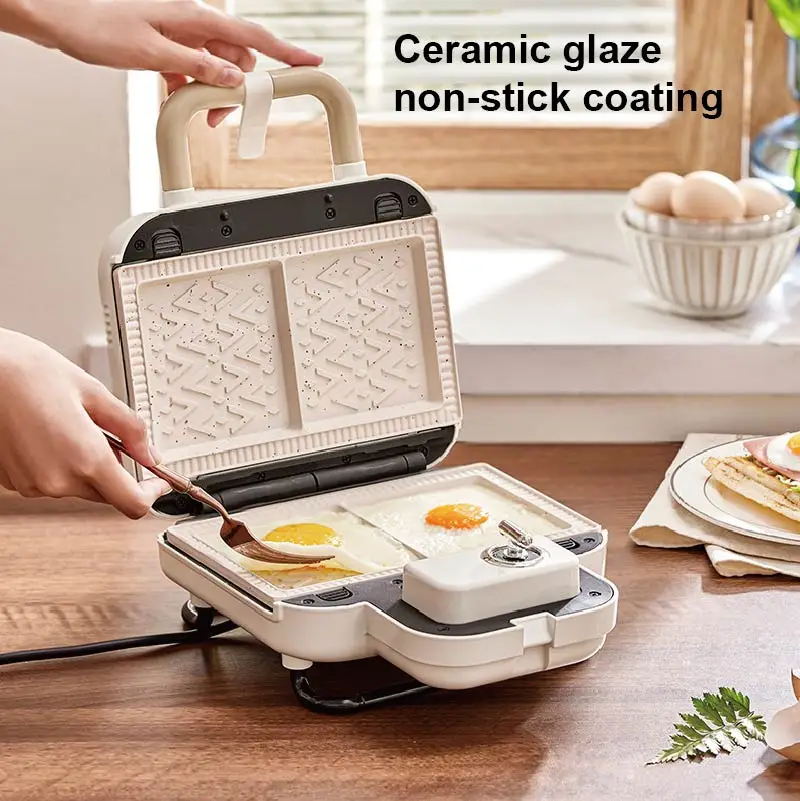 Breakfast Machine Non-stick Waffle Timer Bread Machine Large Capacity Double Plate Sandwich Takoyaki Pancake Donut Kitchen Tool - Image 3
