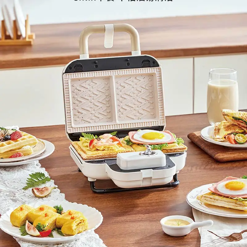 Breakfast Machine Non-stick Waffle Timer Bread Machine Large Capacity Double Plate Sandwich Takoyaki Pancake Donut Kitchen Tool - Image 2