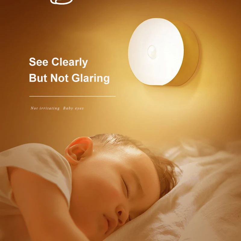 8LED Motion Sensor Night Light, USB Rechargeable Human Body Induction Lamp for Bedroom Bedside Cabinet - Image 6