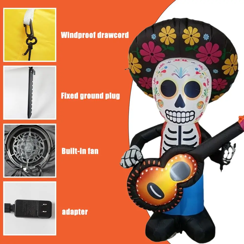 Halloween Decorations Day of the Dead Inflatable Skeleton Inflatables Outdoor Decoration for Party Home Yard 180cm N6C2 - Image 4