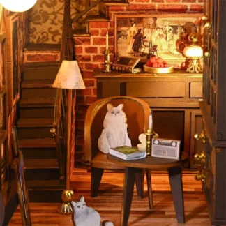 DIY Book Nook Insert Kits Wooden Miniature Building Kit Magic Study Room Bookend