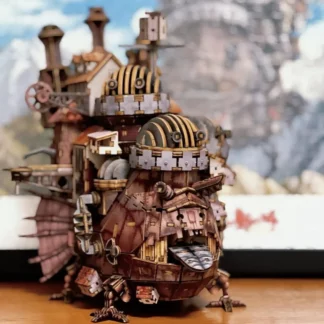 3D Wooden Moving Castle Puzzle - DIY Anime Model Kit, Educational Building Blocks, Collectible Desk Decor