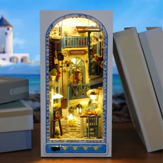 DIY Book Nook 3D Wooden Puzzle Miniature Doll House Kit With Warm Light Creative Bookshelf DIY Booknook Toy Xmas Gift Home Decor