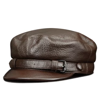 Autumn Real Cow Leather Retro Visor Hat