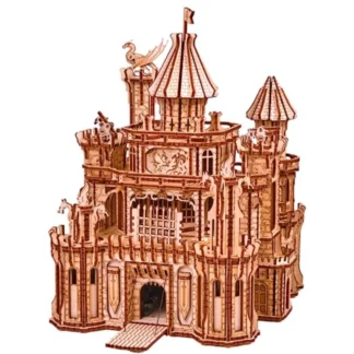 Dragon Castle Movable Wooden 3D Puzzles for Adults and Kids to Build