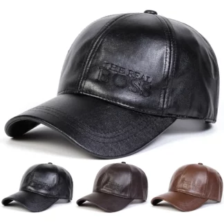 Genuine Leather Comfortable Breathable Baseball Cap