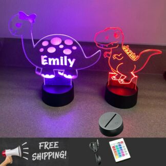 Kids Personalized Dinosaur LED Night Light Perfect Gifts for Boys and Girls Custom Name acrylic LED