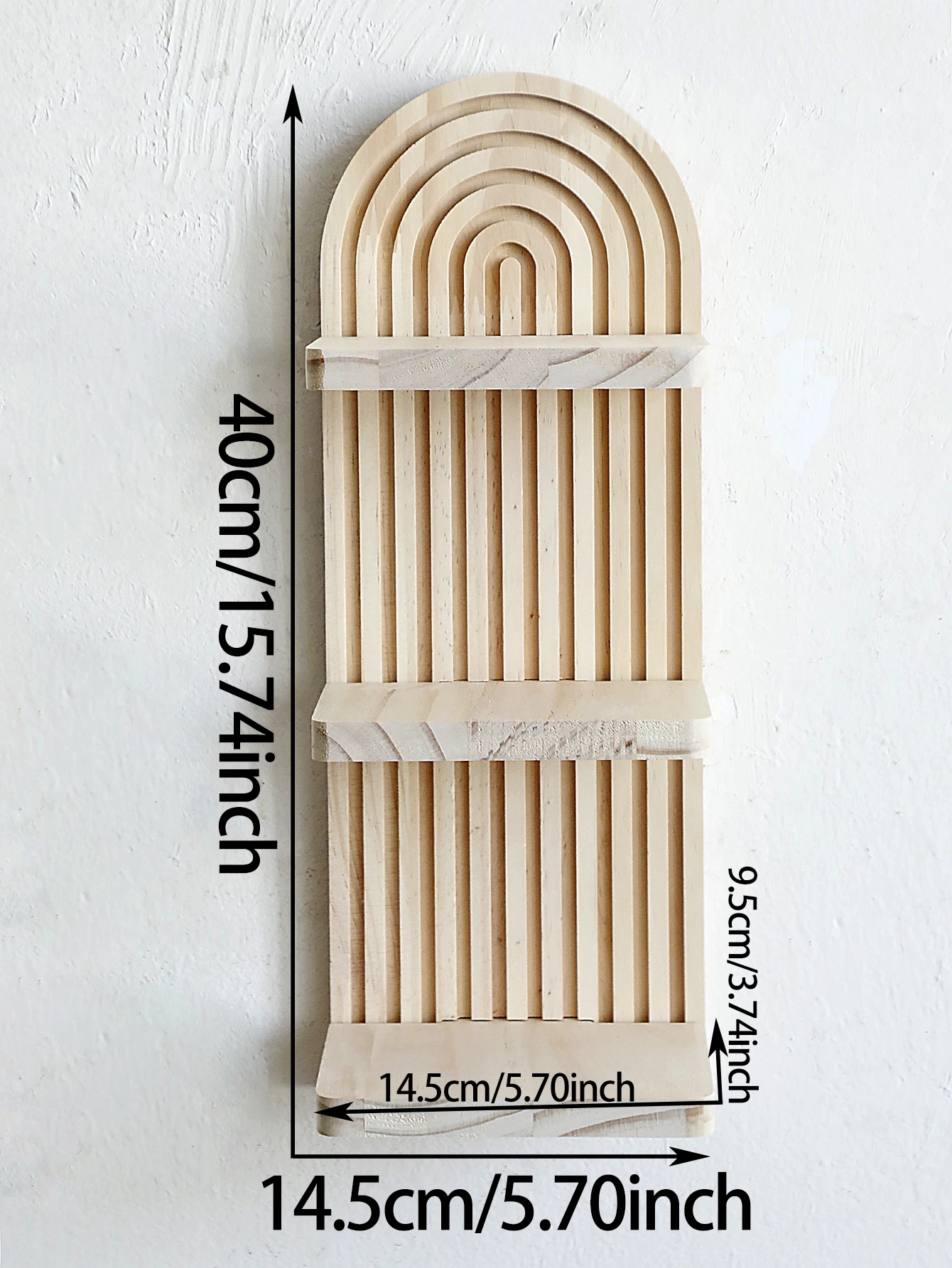 Boho Geometric Wooden Floating Shelf - Image 6