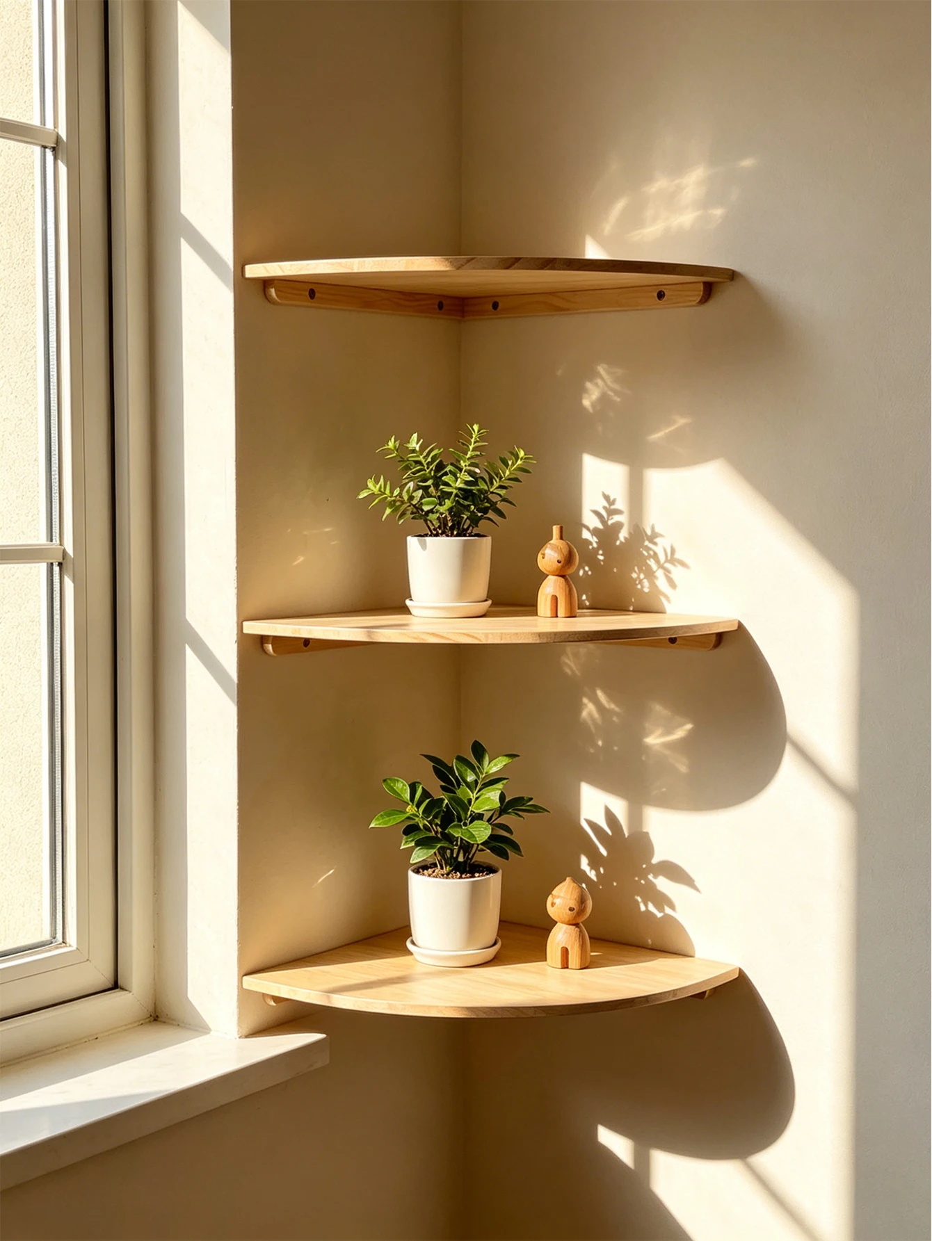 Modern Geometric Wooden Floating Shelves - Image 13