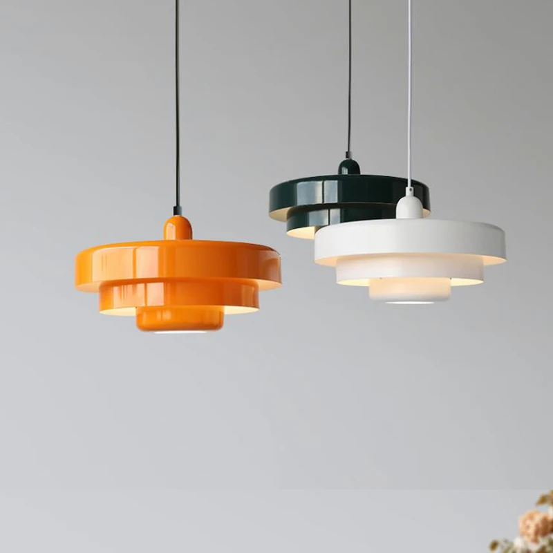 Medieval Retro LED Ceiling Chandelier Orange Pendant Lamp Dining Room Restaurant Home Decor Lighting for Cafe Bar Hanging Lights