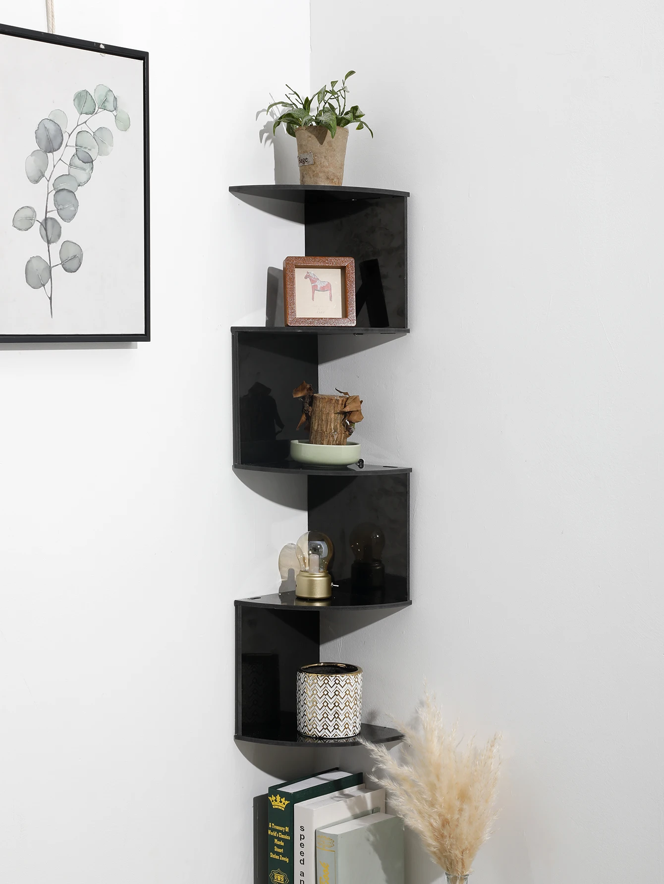 Modern Geometric Wooden Floating Shelves - Image 14
