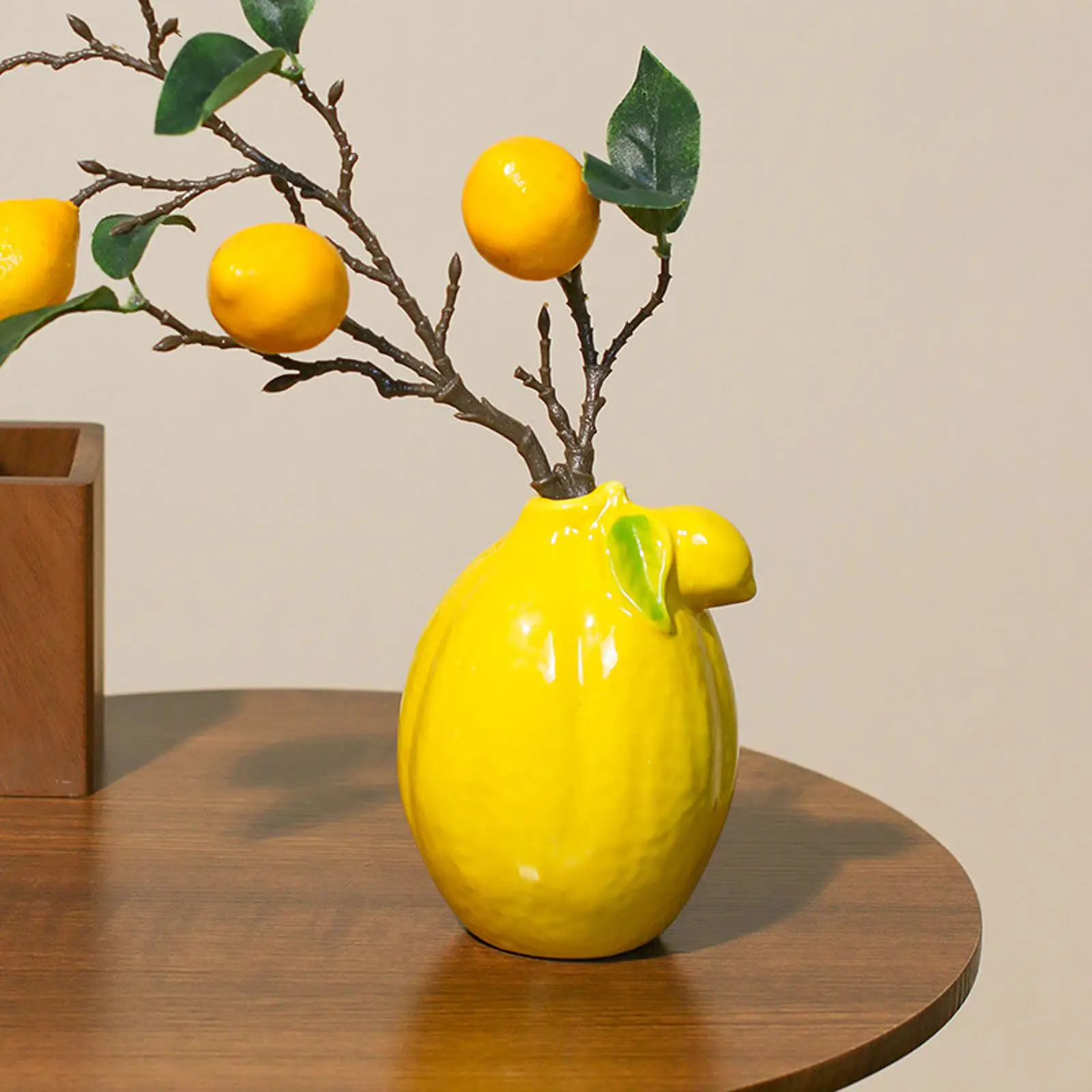 Fruit Lemon Shaped Ceramic Flower Vase