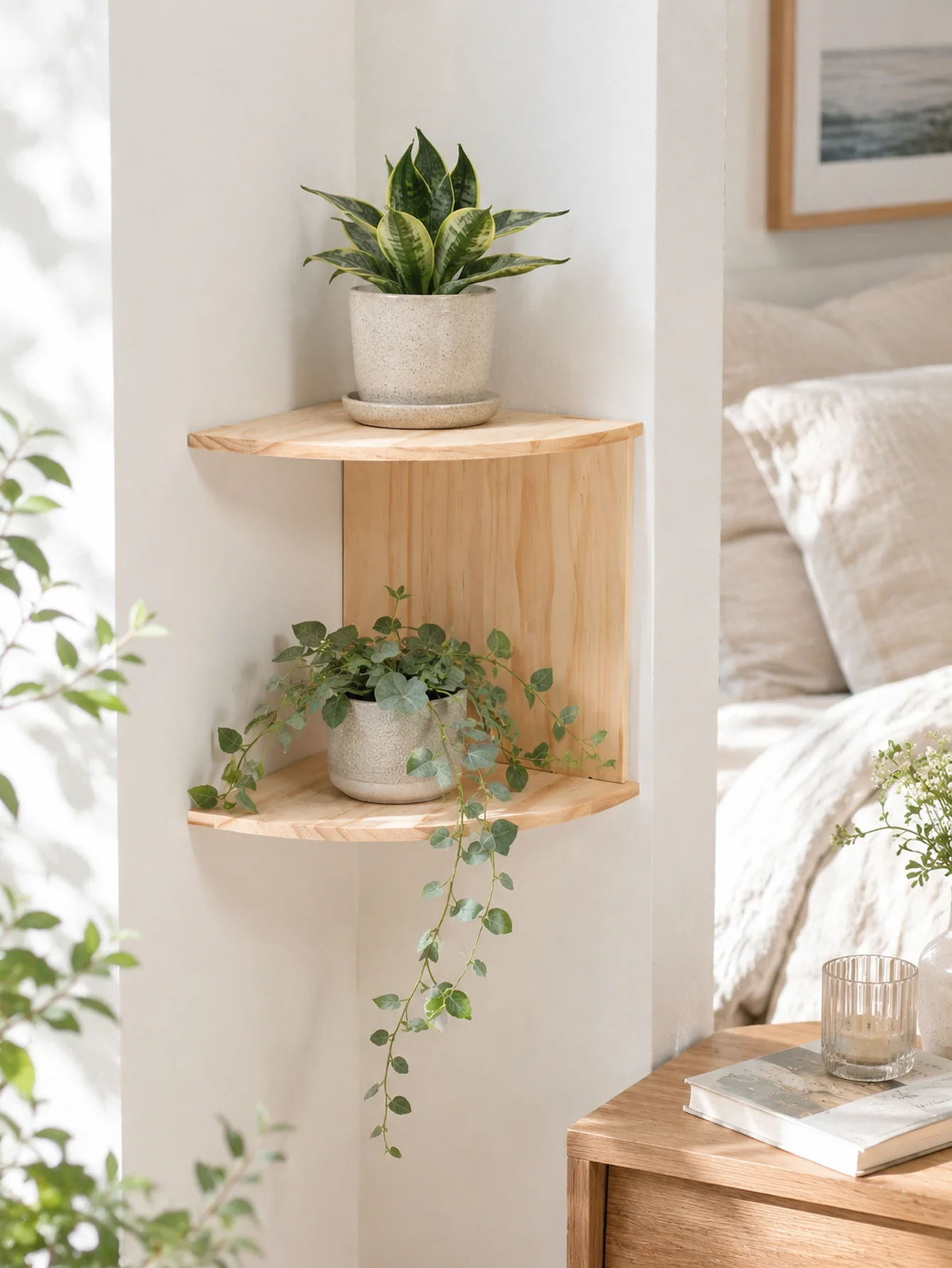 Modern Geometric Wooden Floating Shelves - Image 15