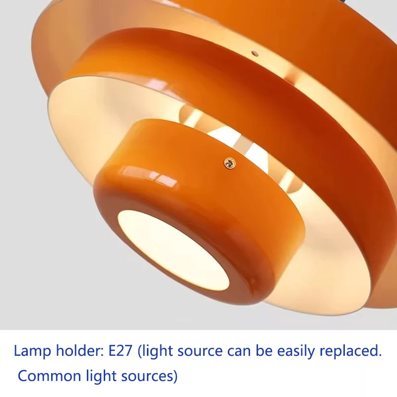 Medieval Retro LED Ceiling Chandelier Orange Pendant Lamp Dining Room Restaurant Home Decor Lighting for Cafe Bar Hanging Lights - Image 3