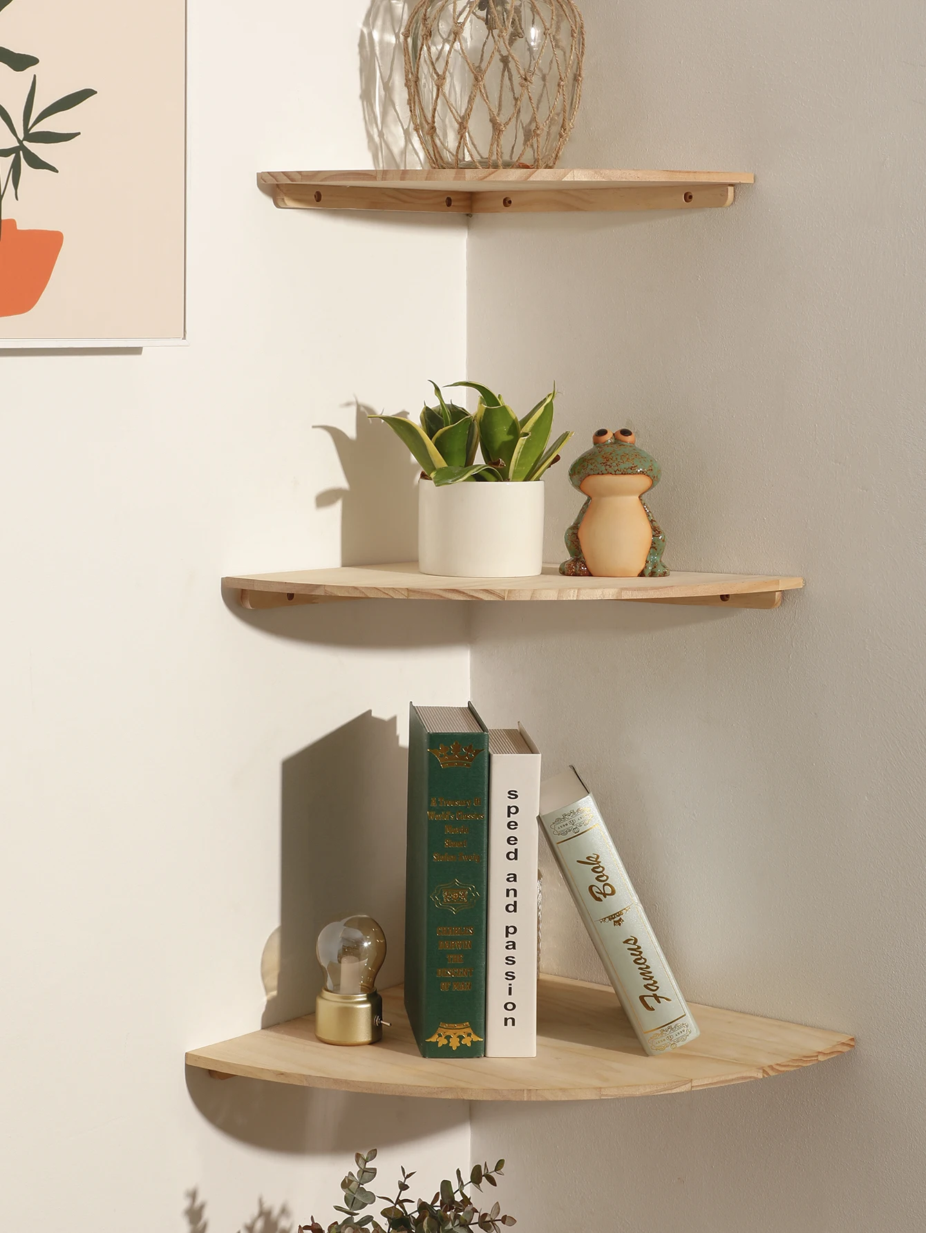 Modern Geometric Wooden Floating Shelves - Image 11