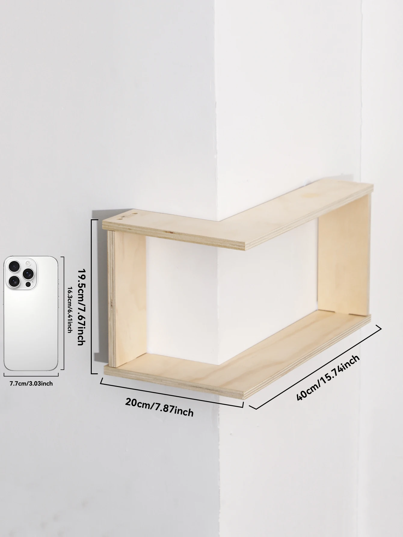 Modern Geometric Wooden Floating Shelves - Image 6