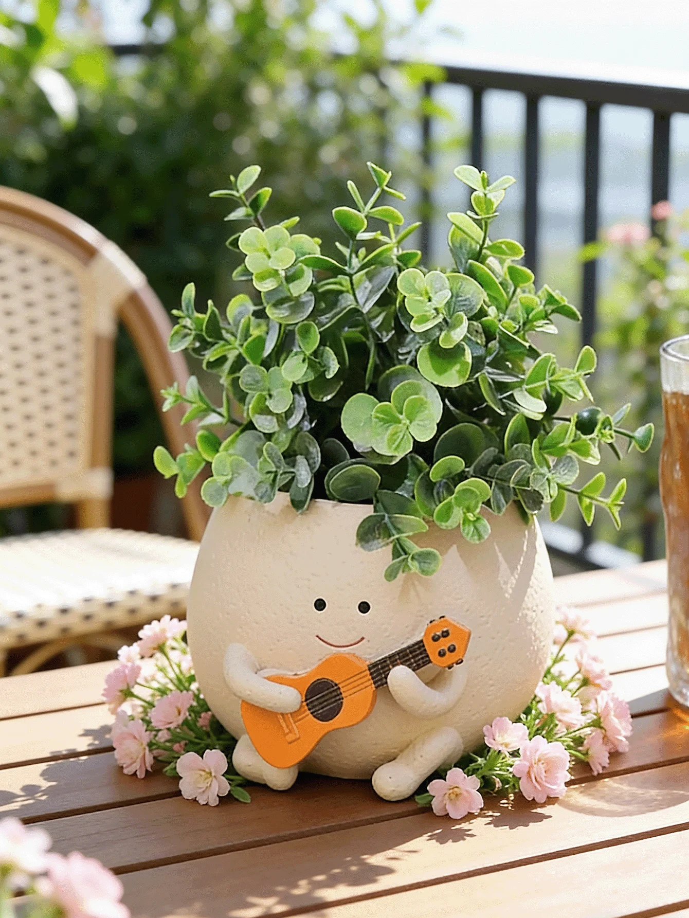 Smiling Face Planter With Drainage Hole - Image 3