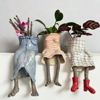 Funny Dangling Legs Ceramic Planter