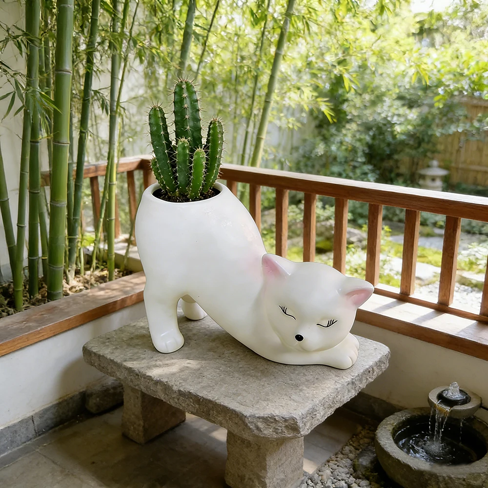 Cartoon Cute Cat Tail Flower Pot - Image 3