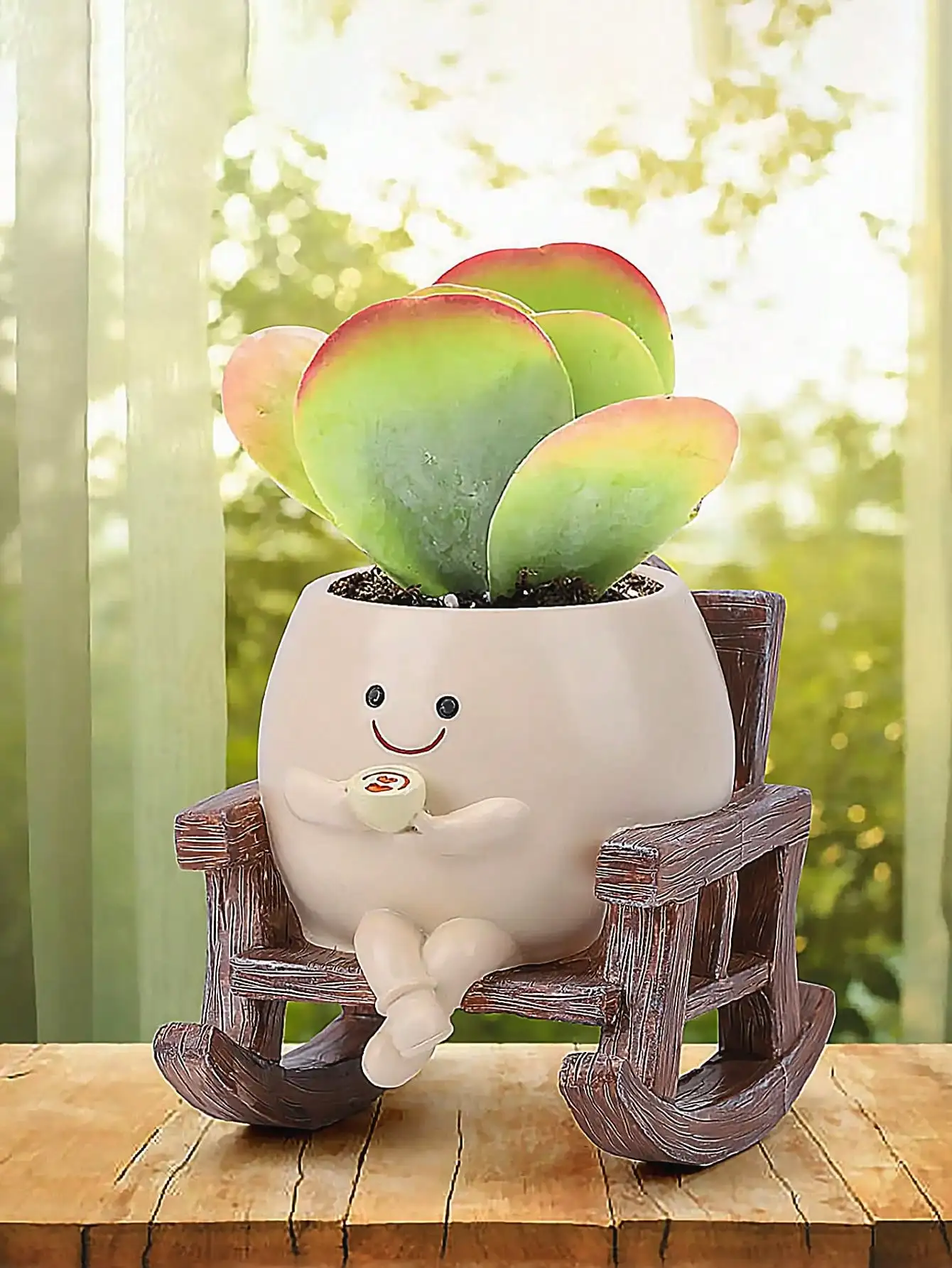 Smiling Face Planter With Drainage Hole - Image 4