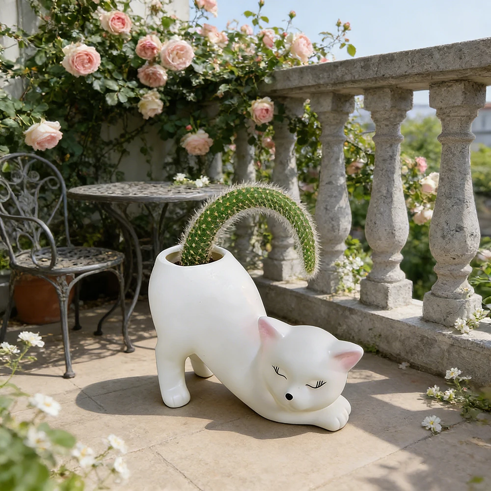 Cartoon Cute Cat Tail Flower Pot - Image 2