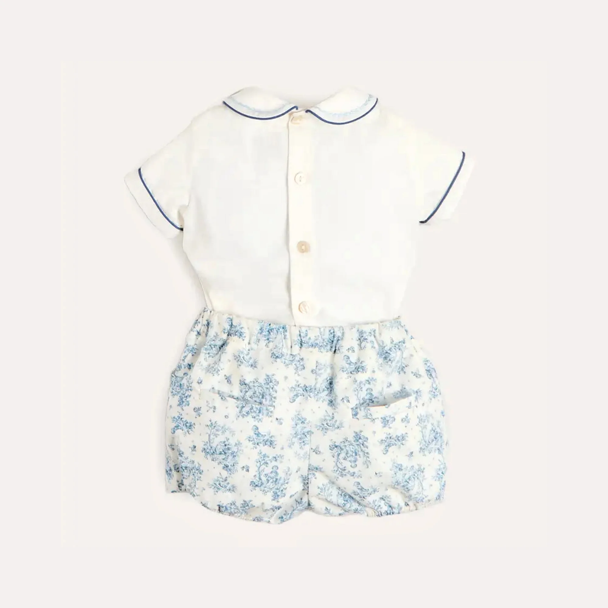 Hand-Smocked Peter Pan Collar Set Shirt - Image 2
