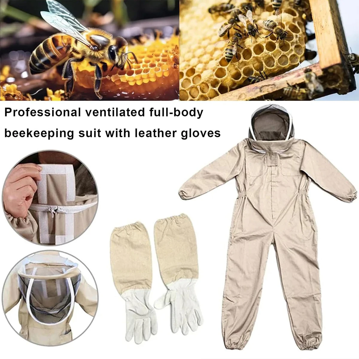 Full Body Breathable Beekeeper Clothes & Protective Shirt - Image 3