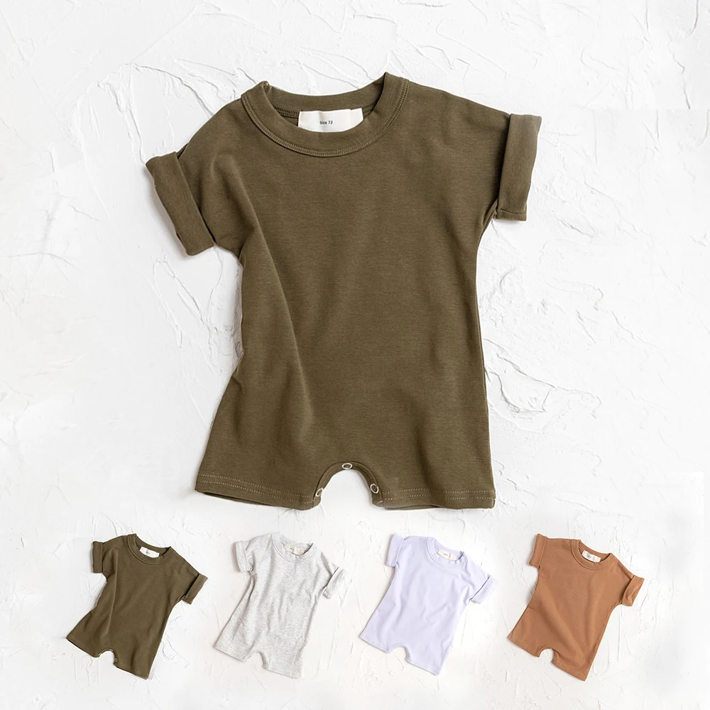 Baby Ribbed Short Sleeve Romper Outfits