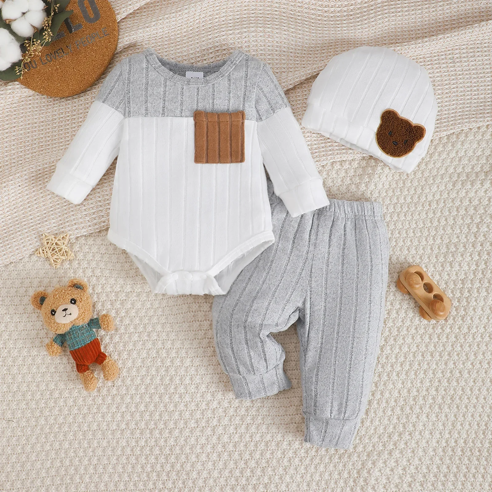 Baby Boy Color Block Bodysuit Set