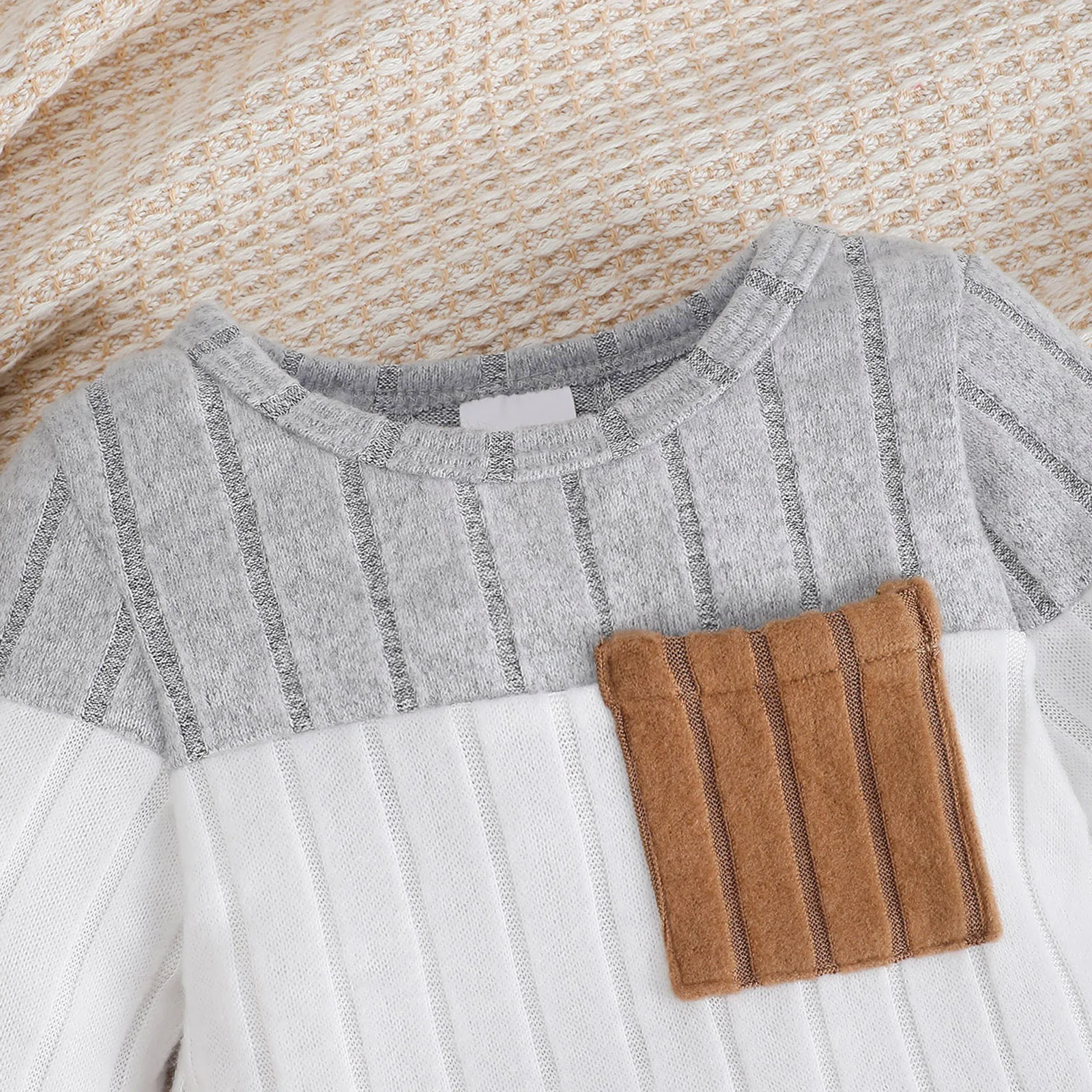Baby Boy Color Block Bodysuit Set - Image 4