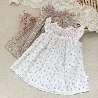 Colorful Childhood Girls Smocked Lace A-Line Beach Dress