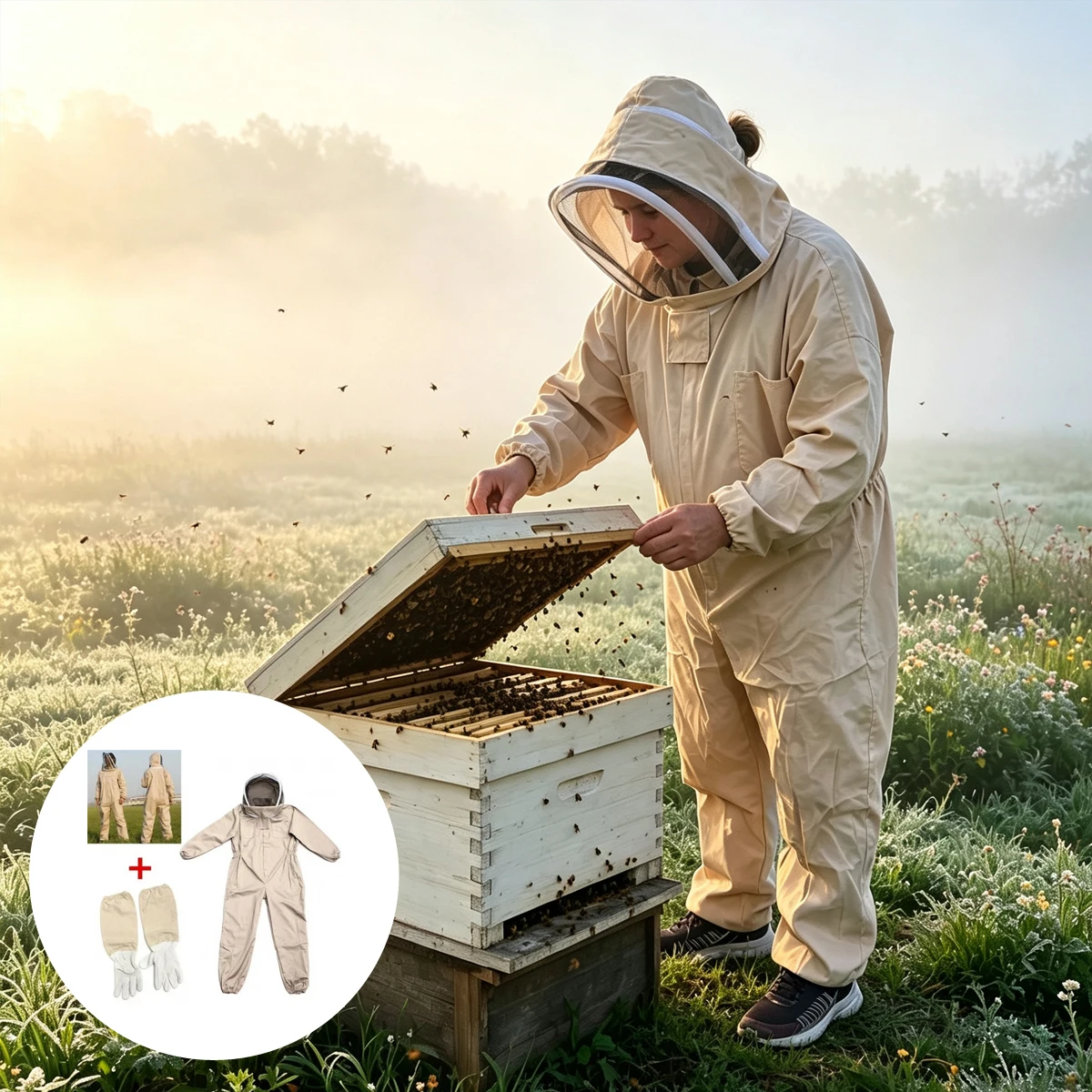 Full Body Breathable Beekeeper Clothes & Protective Shirt