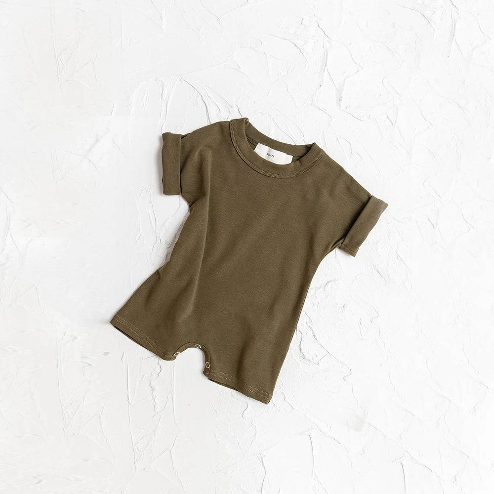 Baby Ribbed Short Sleeve Romper Outfits - Image 2