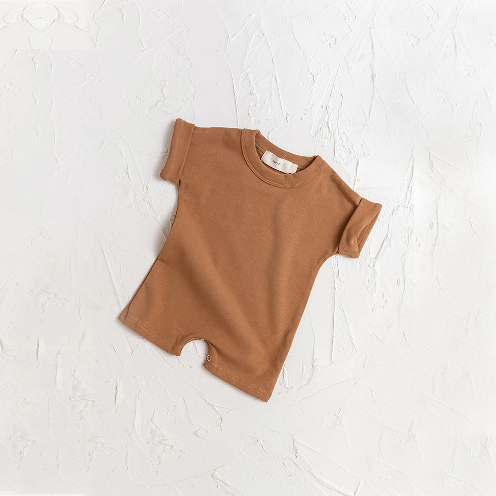 Baby Ribbed Short Sleeve Romper Outfits - Image 4