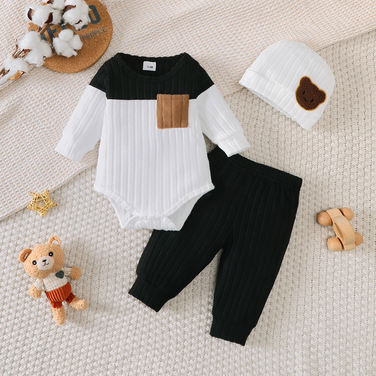 Baby Boy Color Block Bodysuit Set - Image 9
