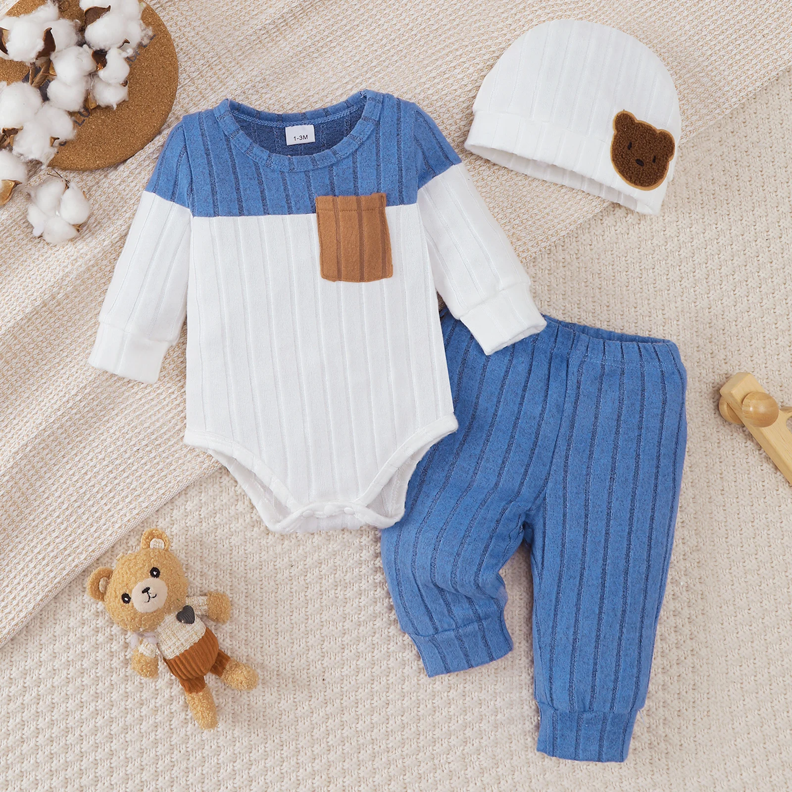 Baby Boy Color Block Bodysuit Set - Image 8