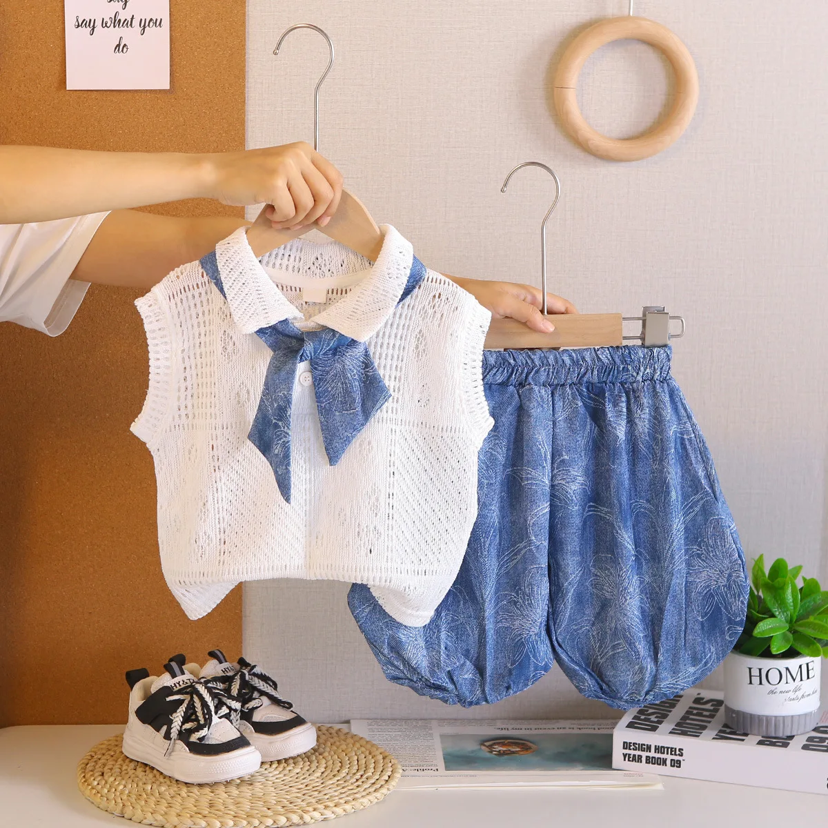 Girls Cute Solid Color 2-Piece Set - Image 2