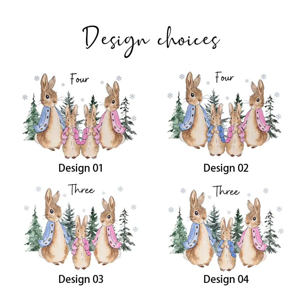 Custom Name Winter Family Rabbit Enamel Cup - Image 6